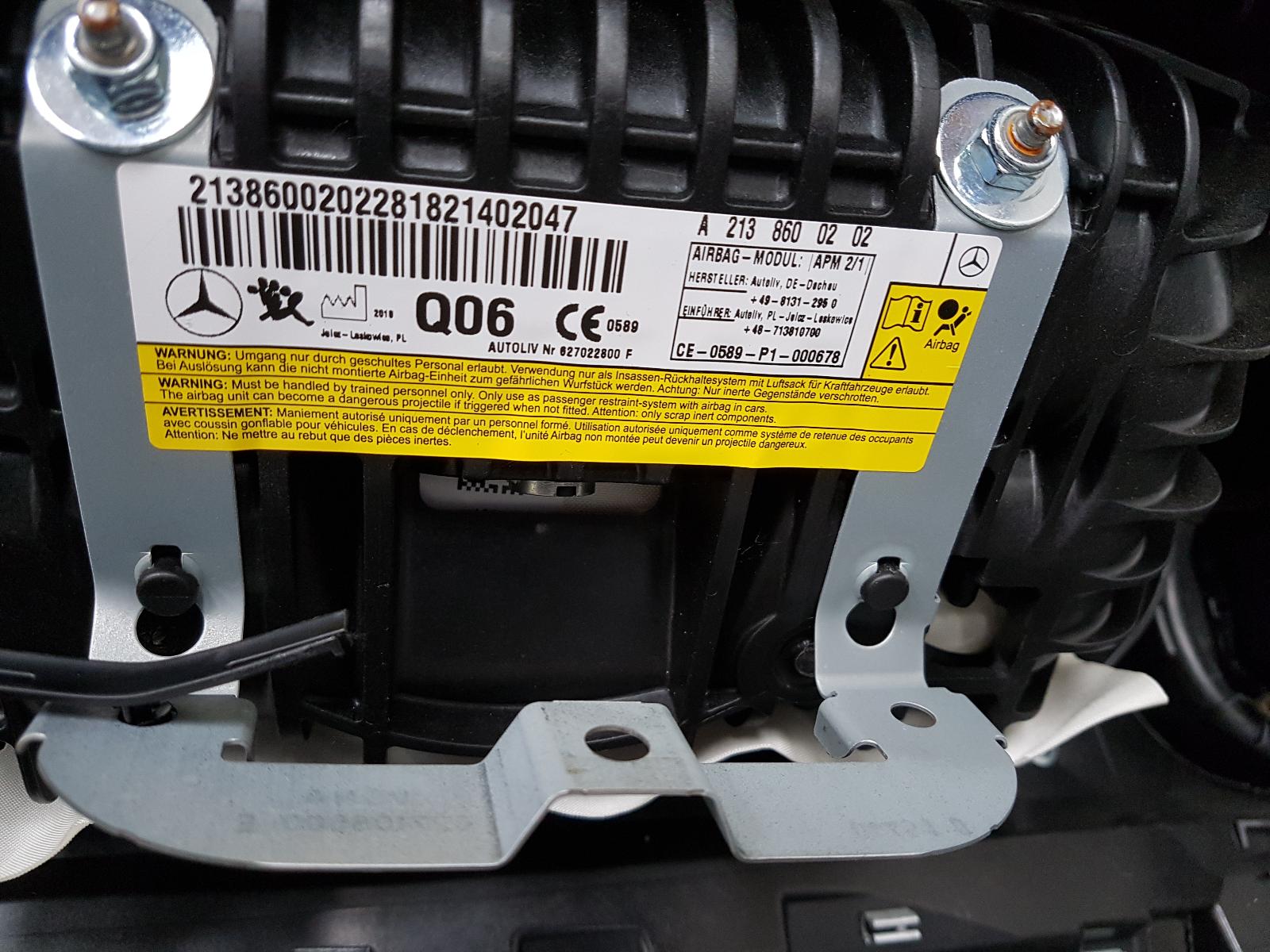 Airbag Kit E Class Mercedes 2018 