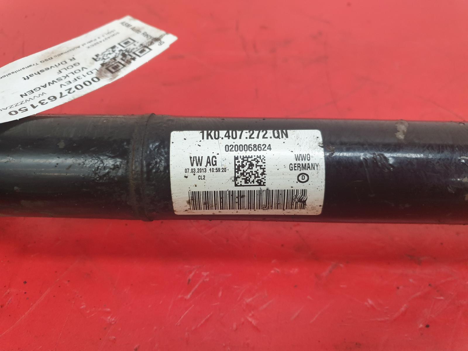 Right Driveshaft Golf Volkswagen 2013
