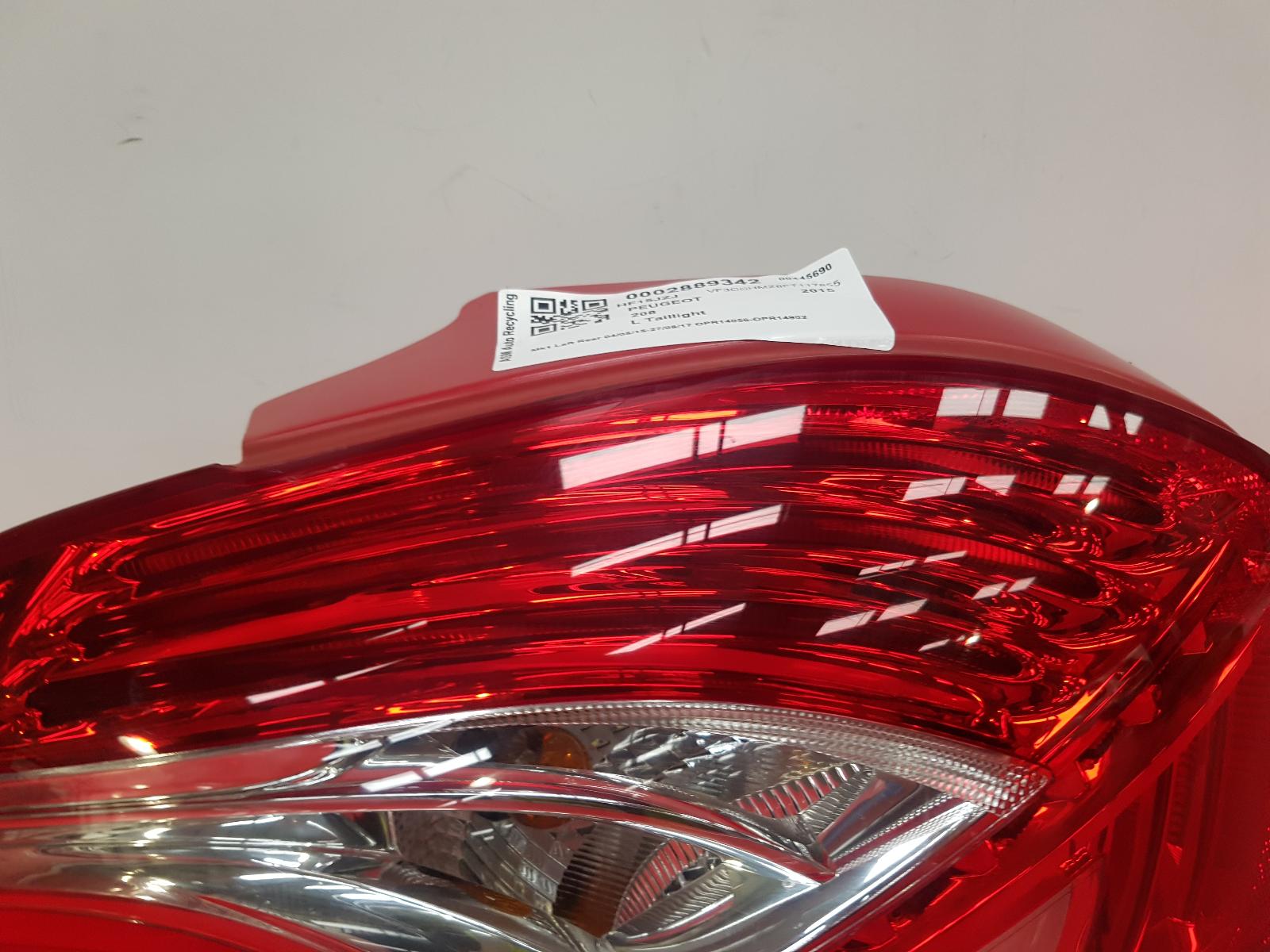 L Taillight 208 Peugeot 2015