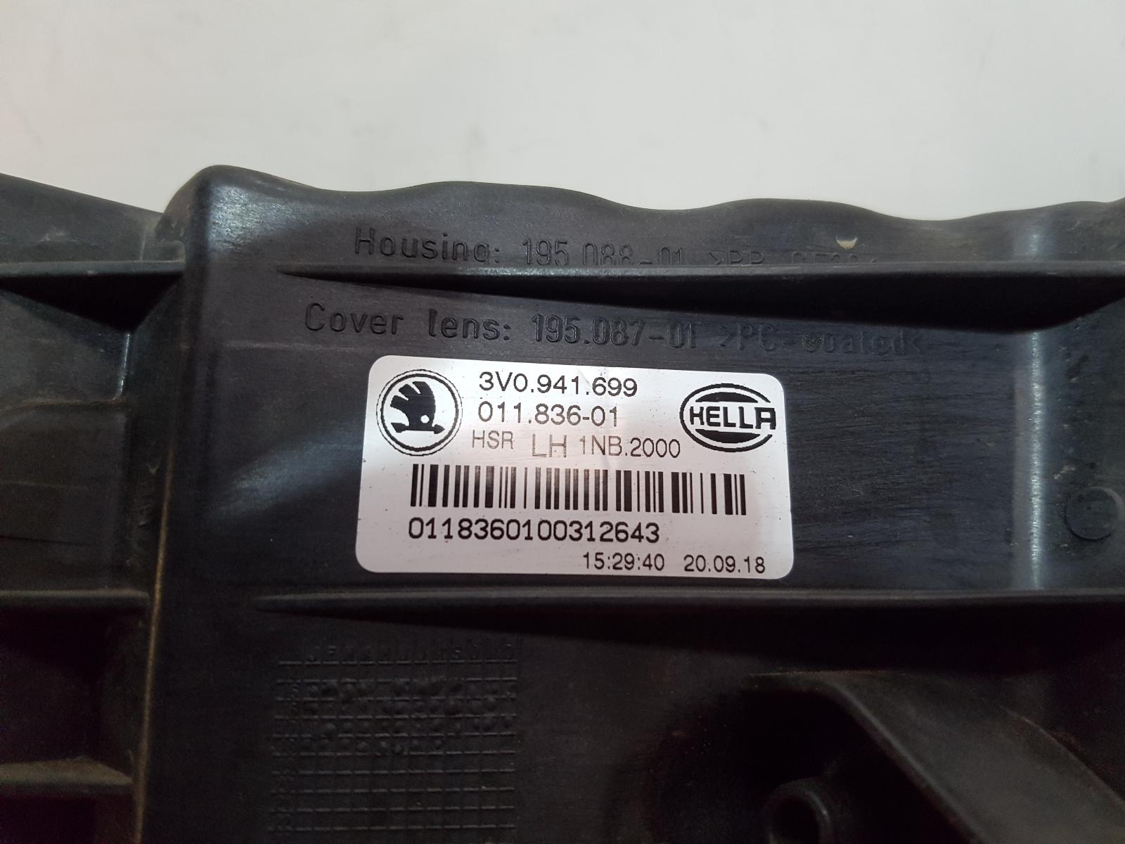 Fog Lamp Superb Skoda 2018