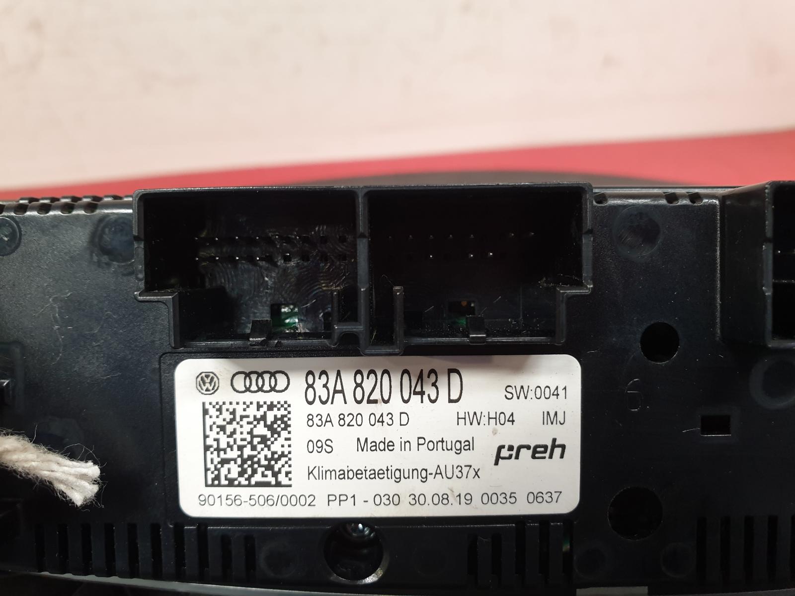 Heater/AC Controller Q3 Audi 2019 