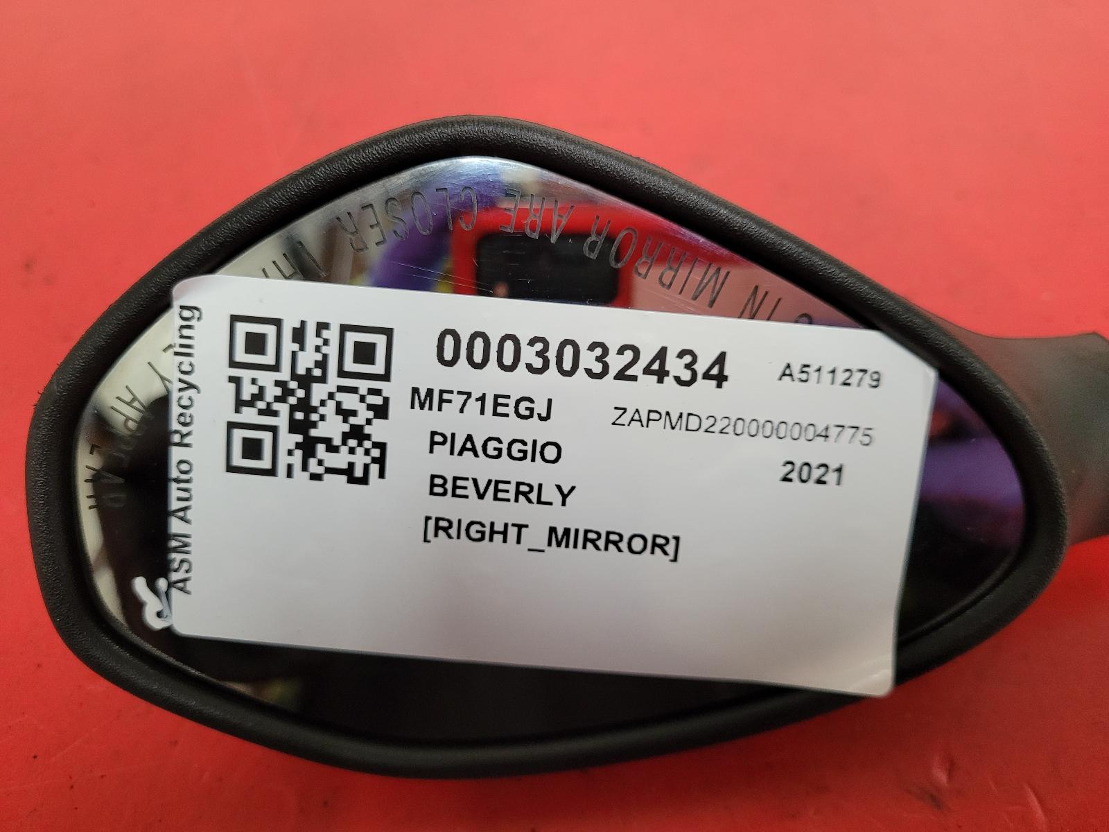 Right Mirror Beverly Piaggio 2021 