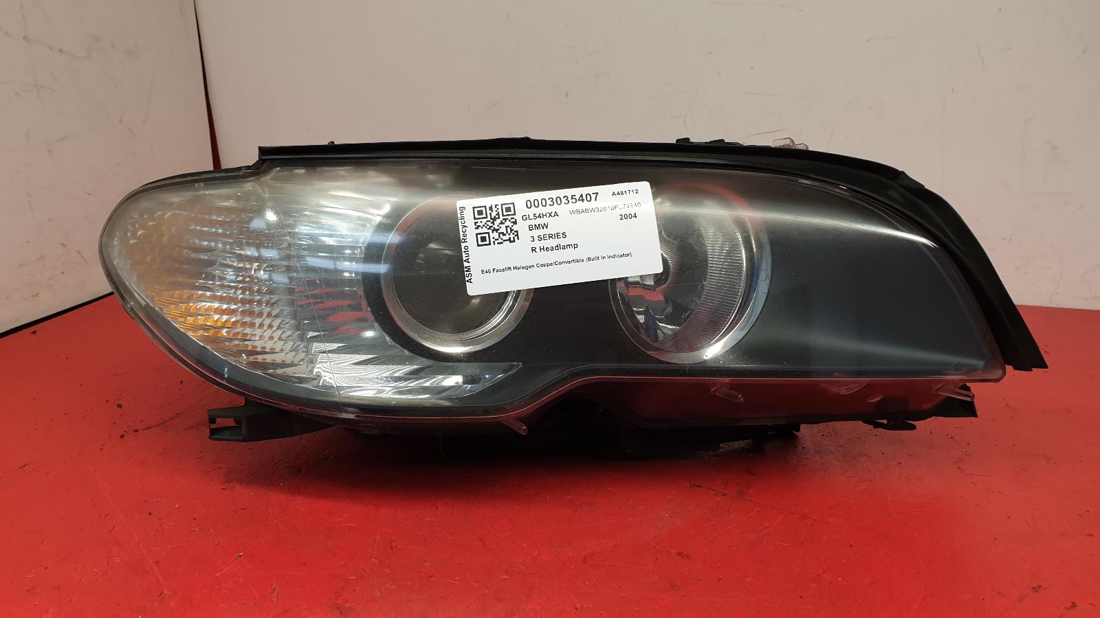 R Headlamp 3 Series Bmw 2004