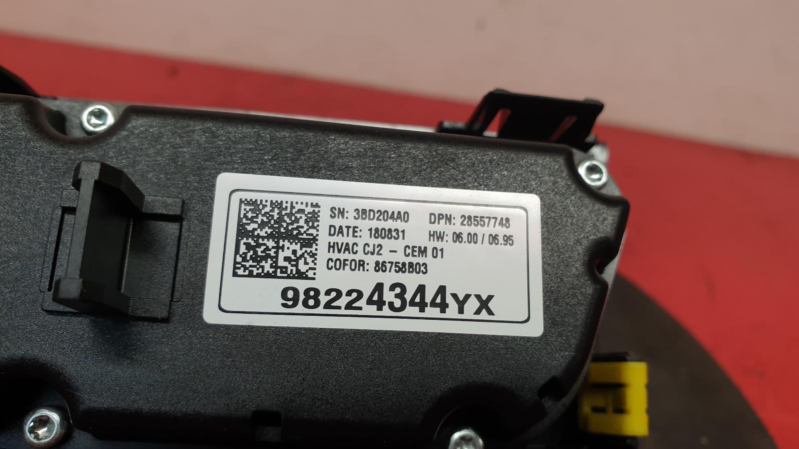 Heater/AC Controller Grandland X Vauxhall 2018