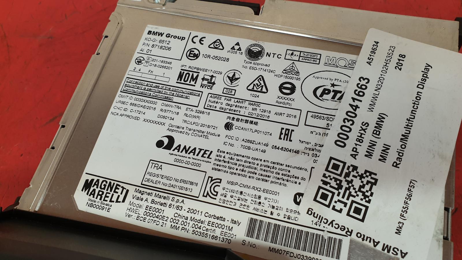 Radio Display Clubman Mini (bmw) 2018 