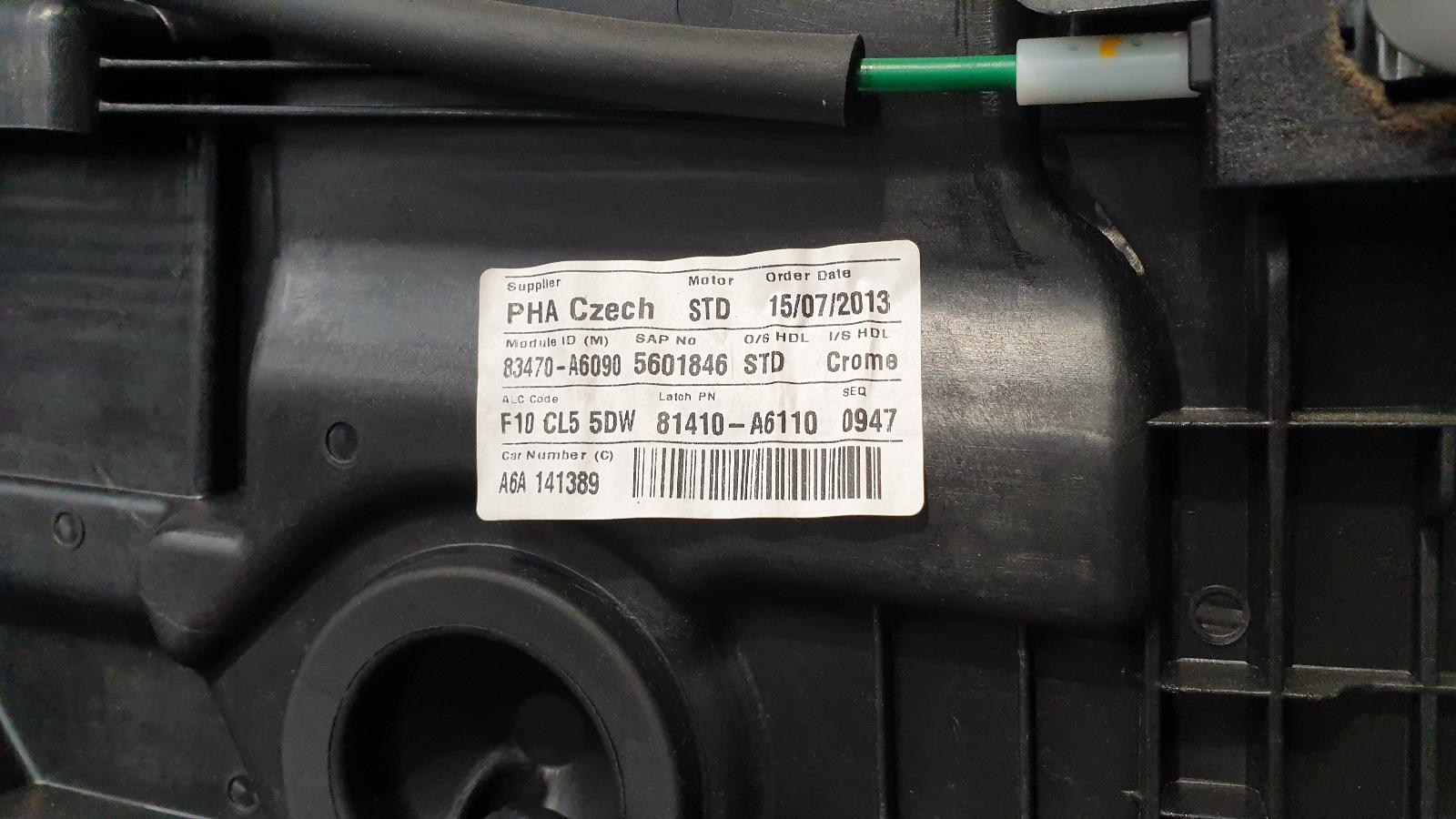 L Rear Door I30 Hyundai 2013