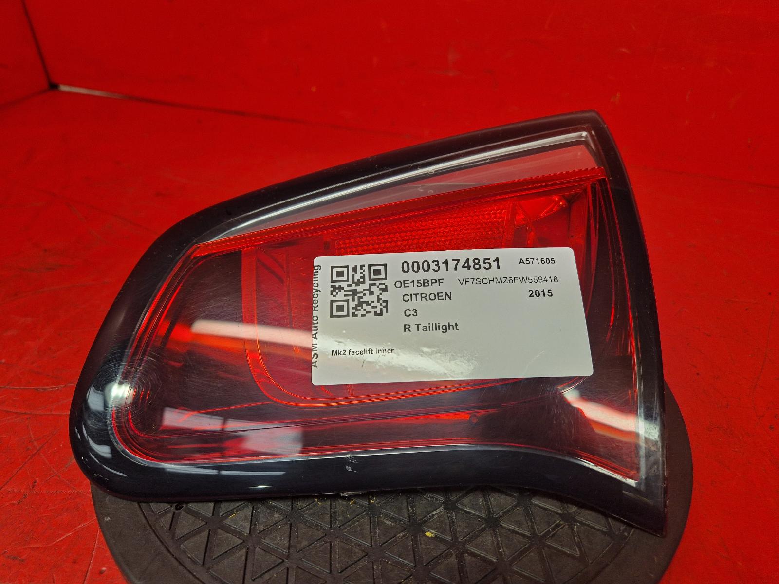 View Auto part R Taillight Citroen C3 2015