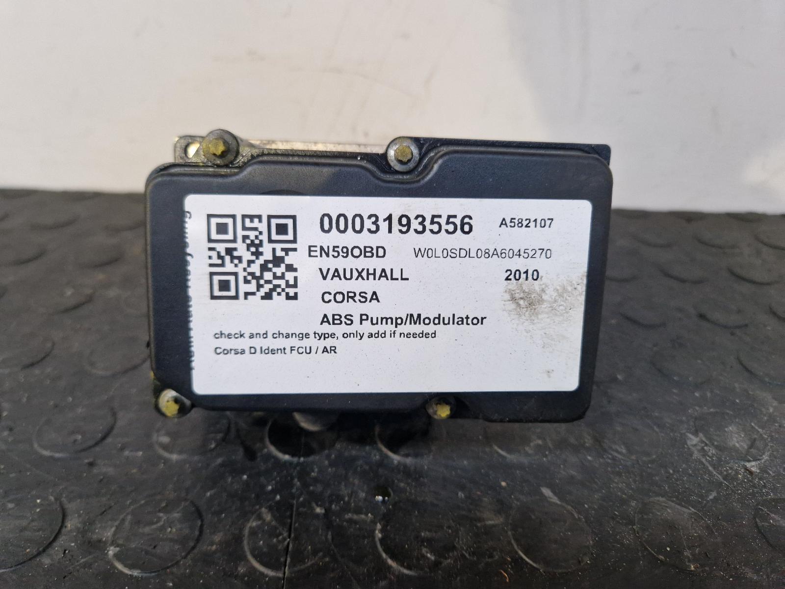 View Auto part ABS Pump/Modulator Vauxhall Corsa 2010