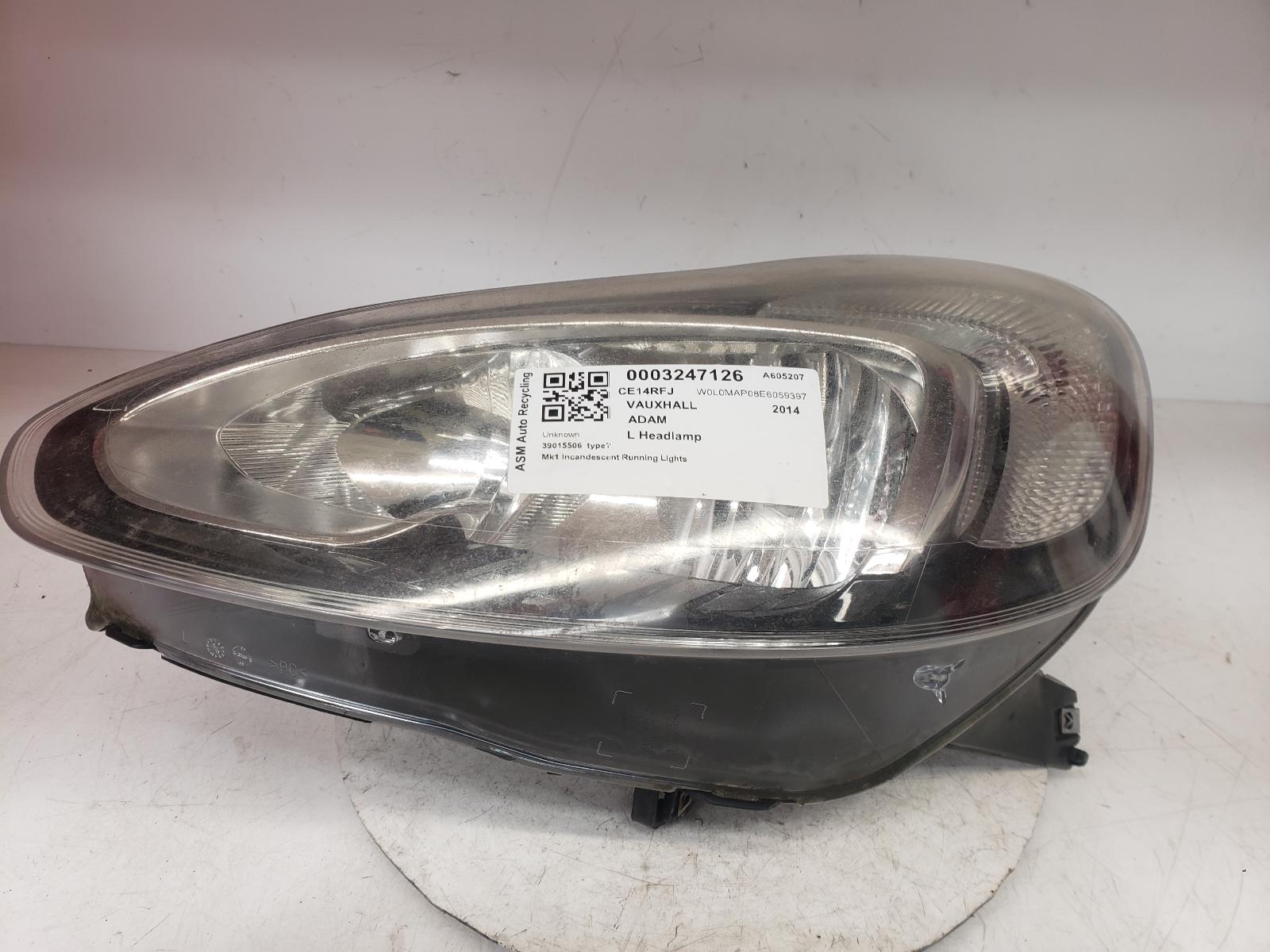 View Auto part L Headlamp Vauxhall Adam 2014