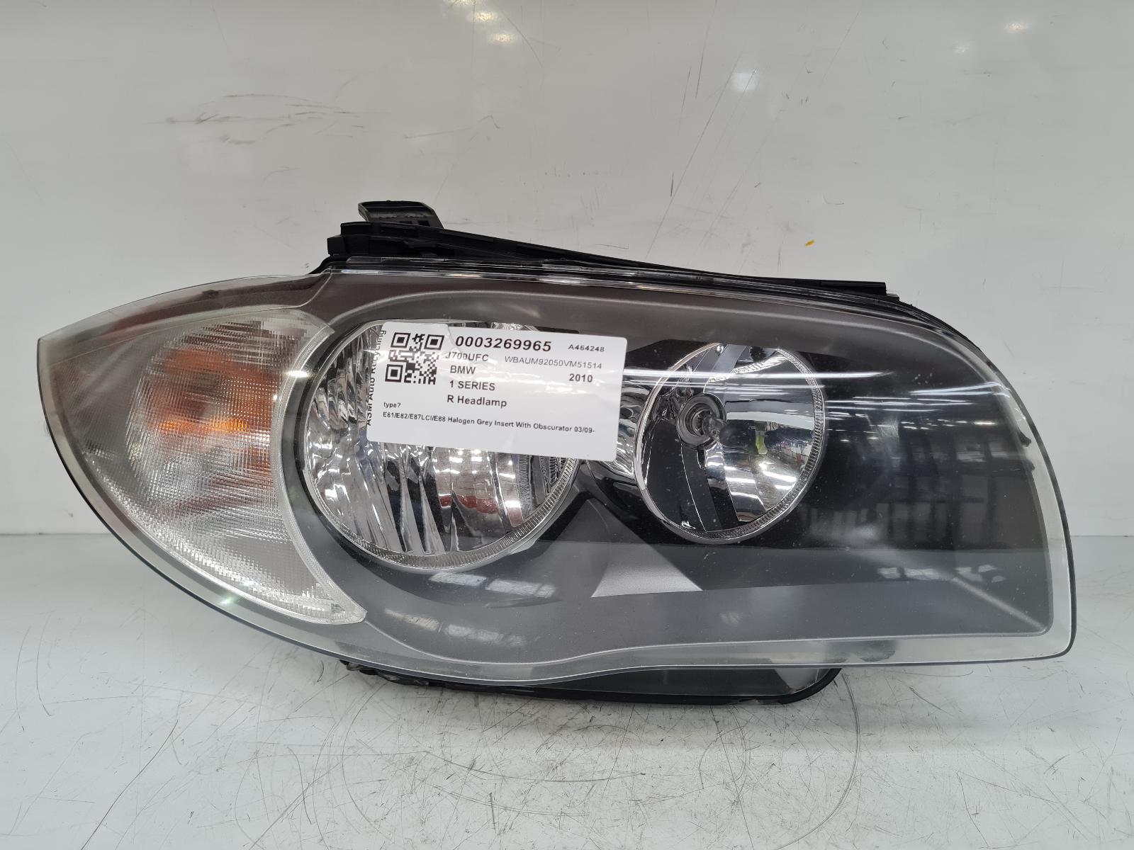 View Auto part R Headlamp Bmw 1 Series 2010
