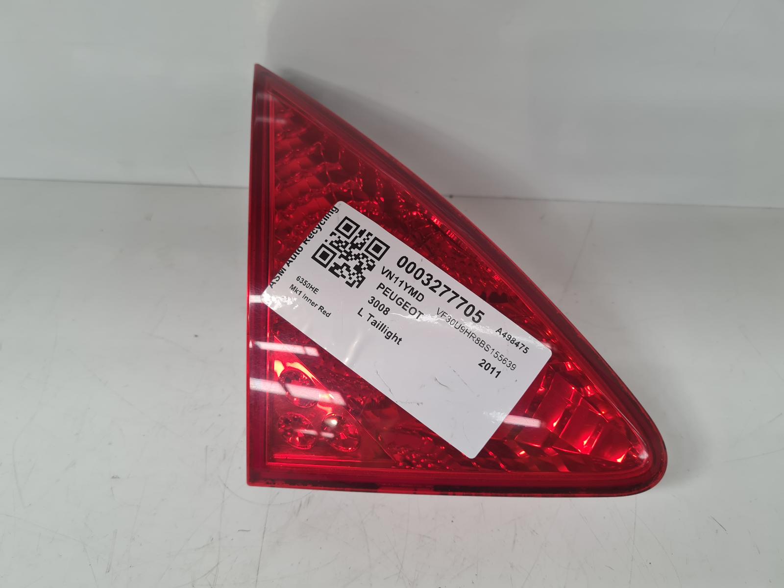 View Auto part L Taillight Peugeot 3008 2011