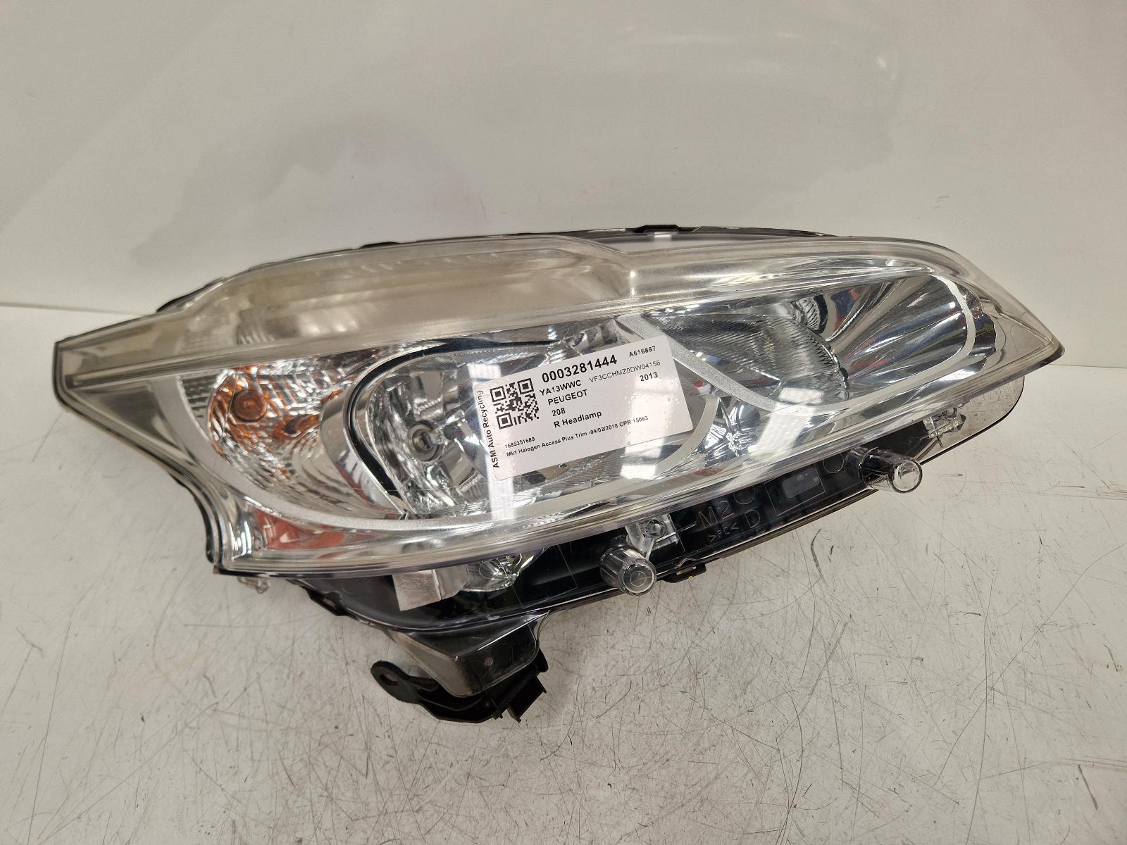 View Auto part R Headlamp Peugeot 208 2013
