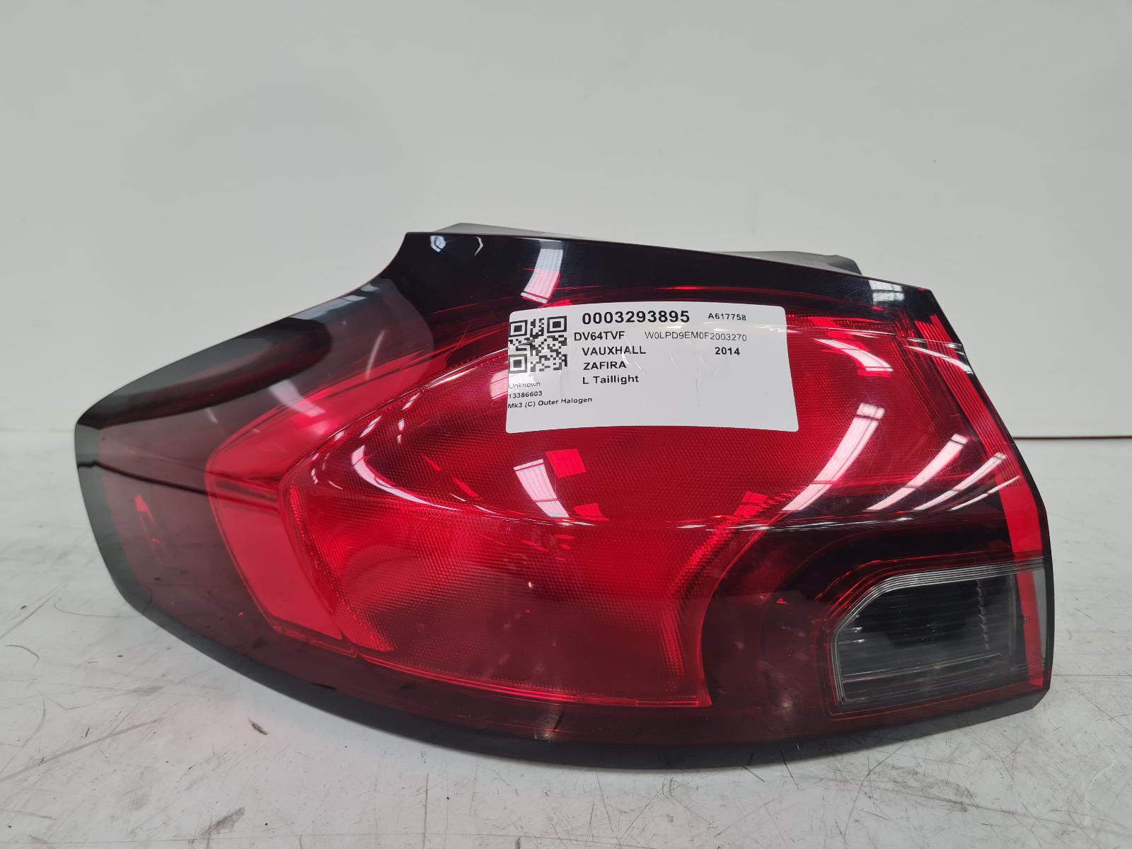 View Auto part L Taillight Vauxhall Zafira 2014