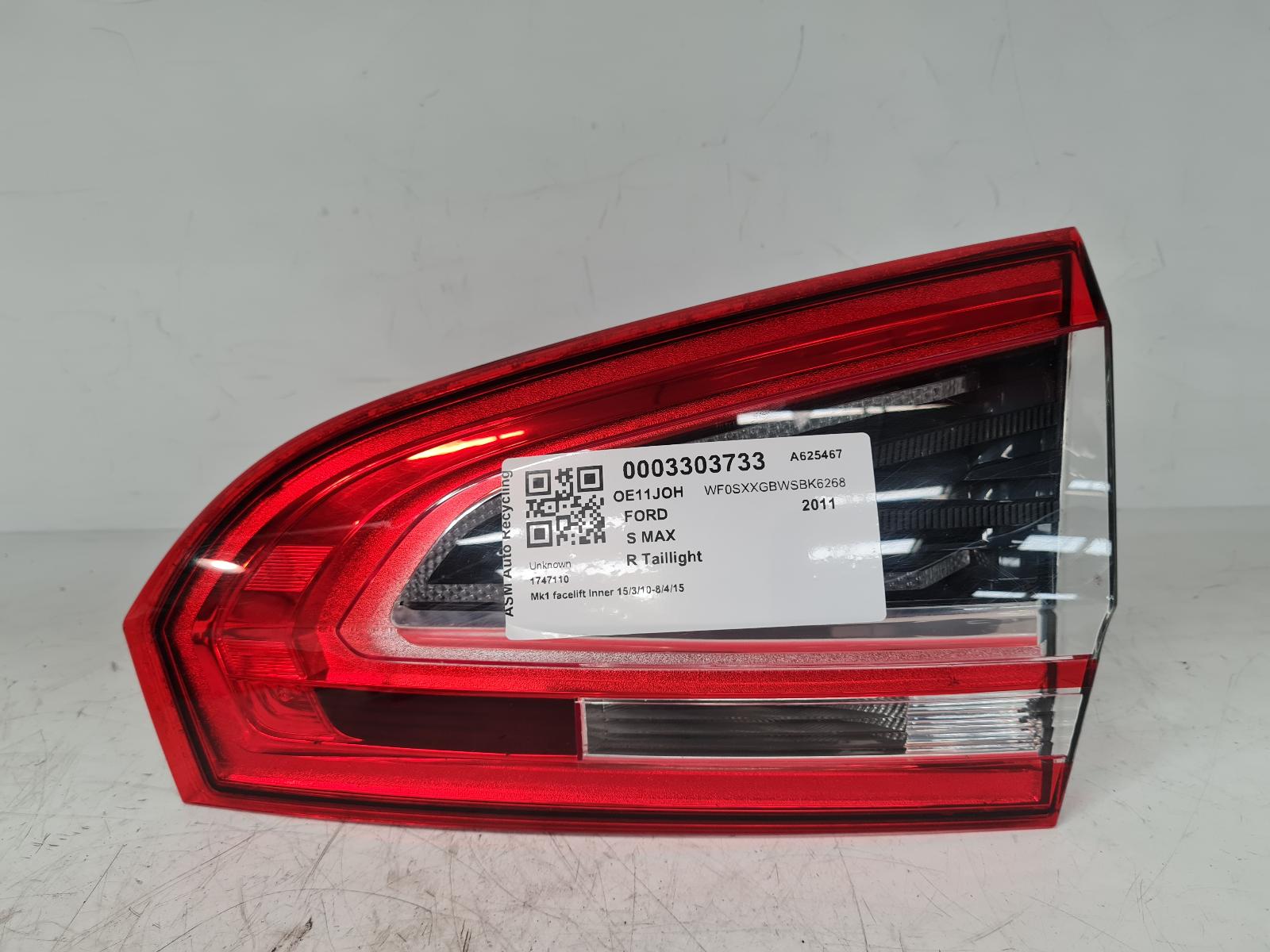 View Auto part R Taillight Ford S Max 2011