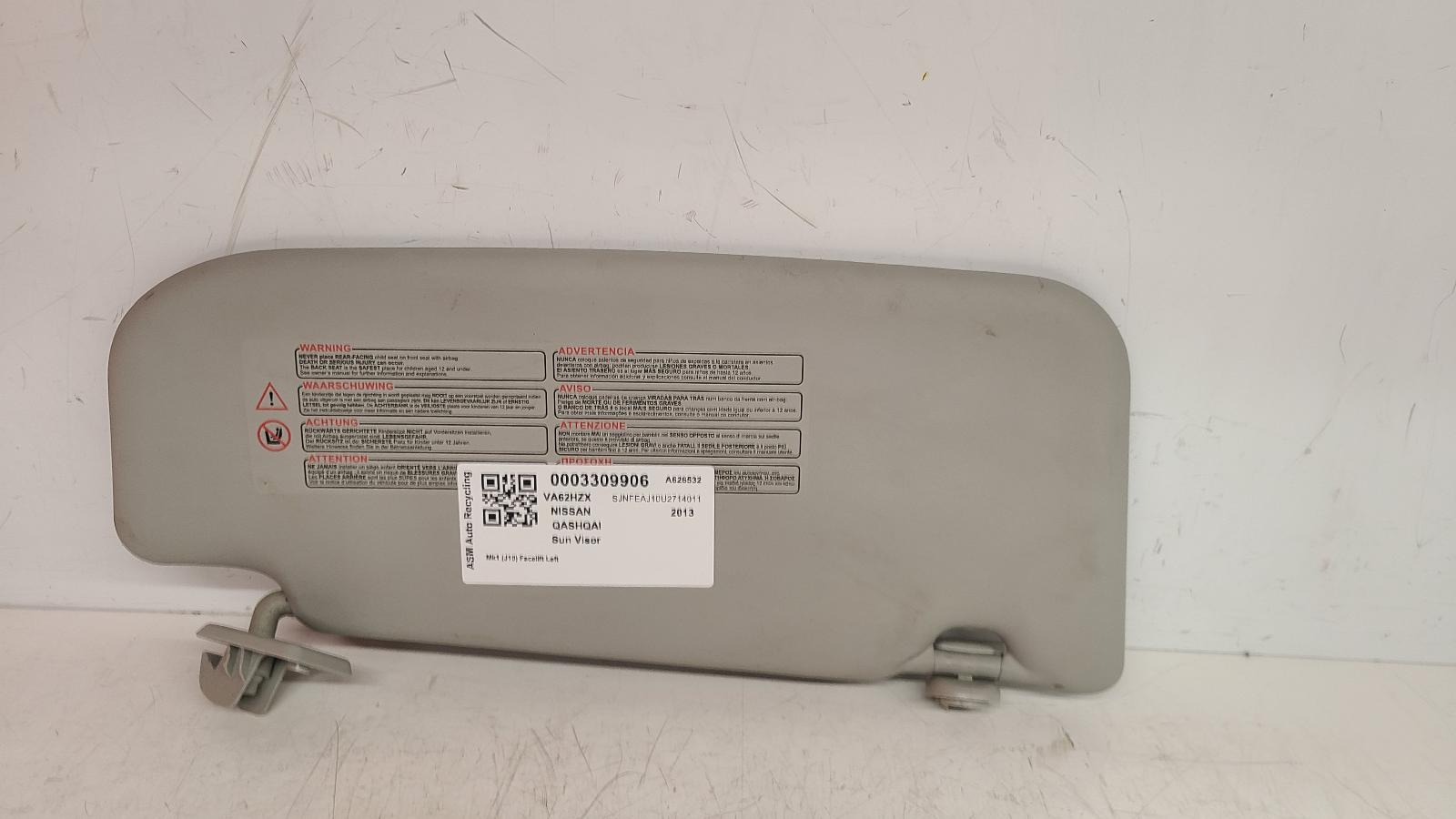 View Auto part Sun visor Nissan Qashqai 2013