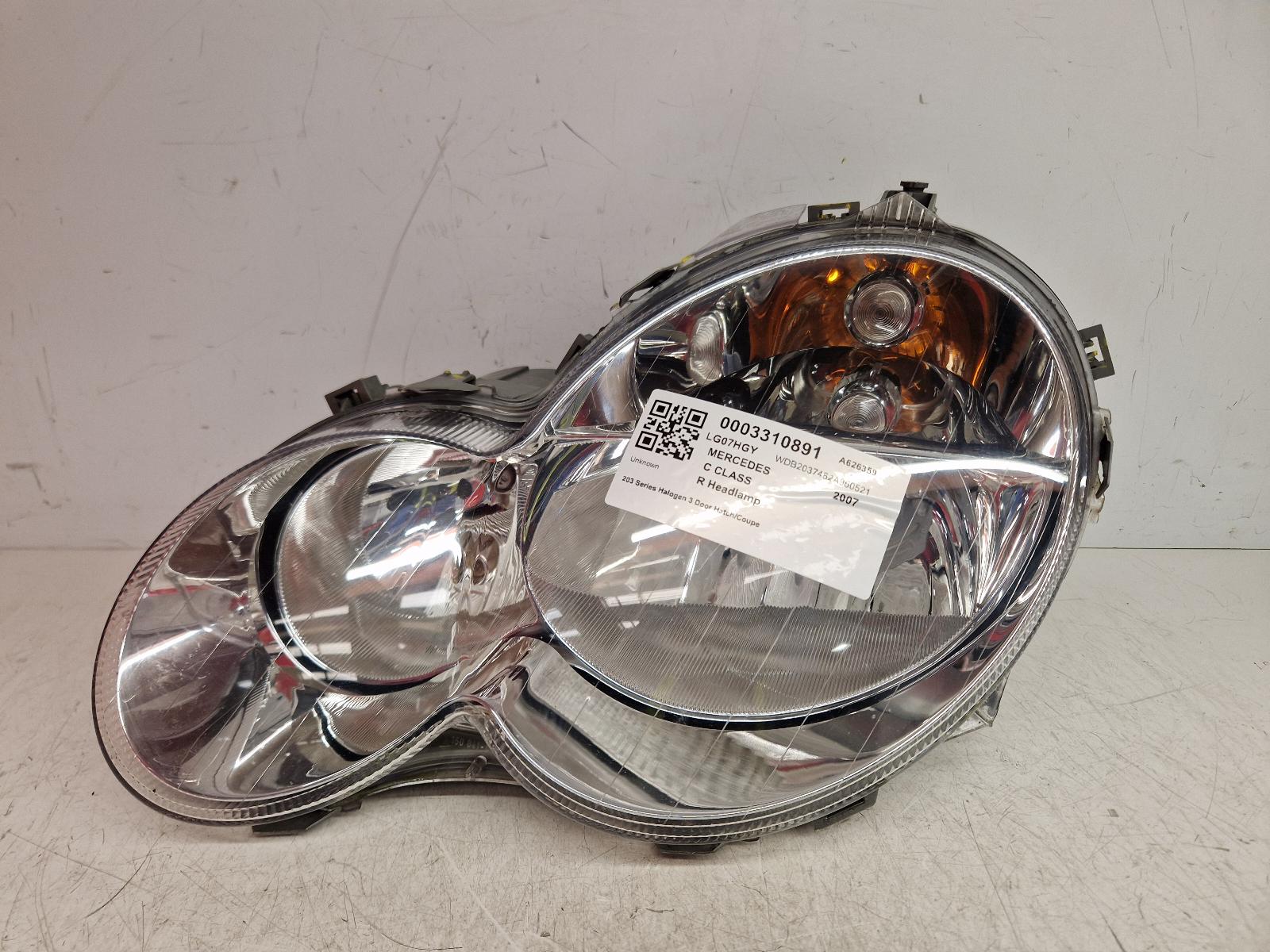 View Auto part R Headlamp Mercedes C Class 2007