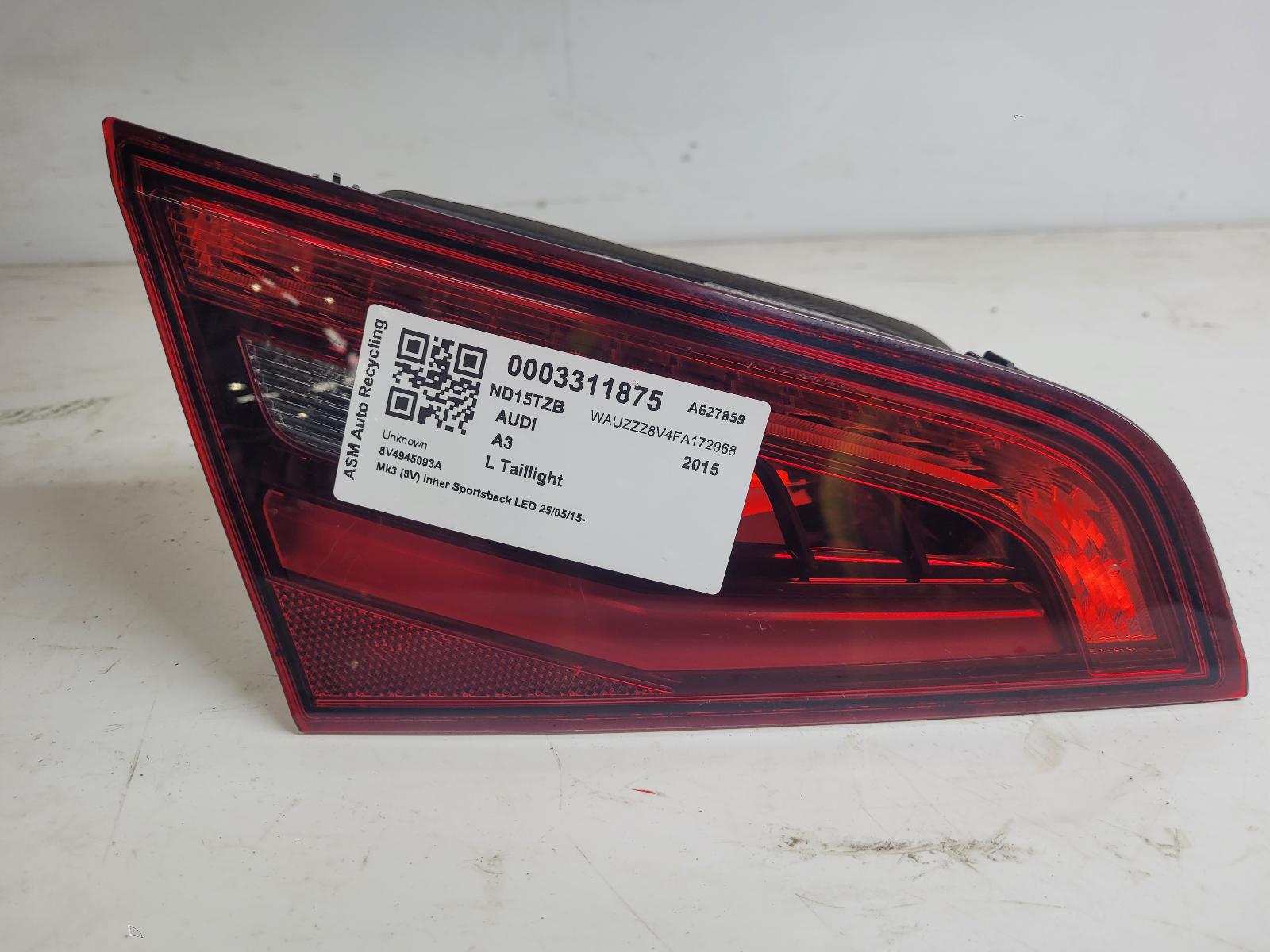 View Auto part L Taillight Audi A3 2015