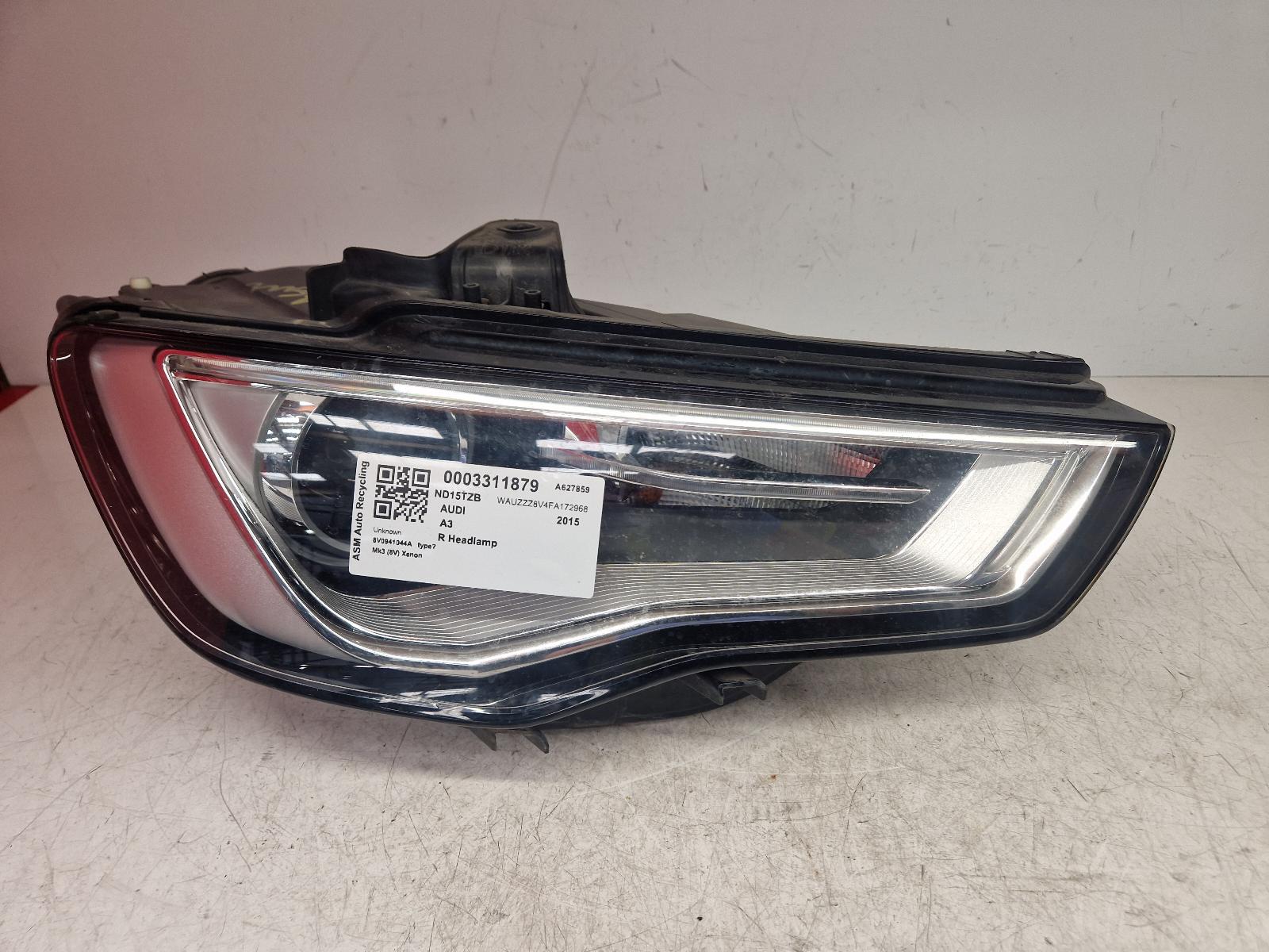 View Auto part R Headlamp Audi A3 2015
