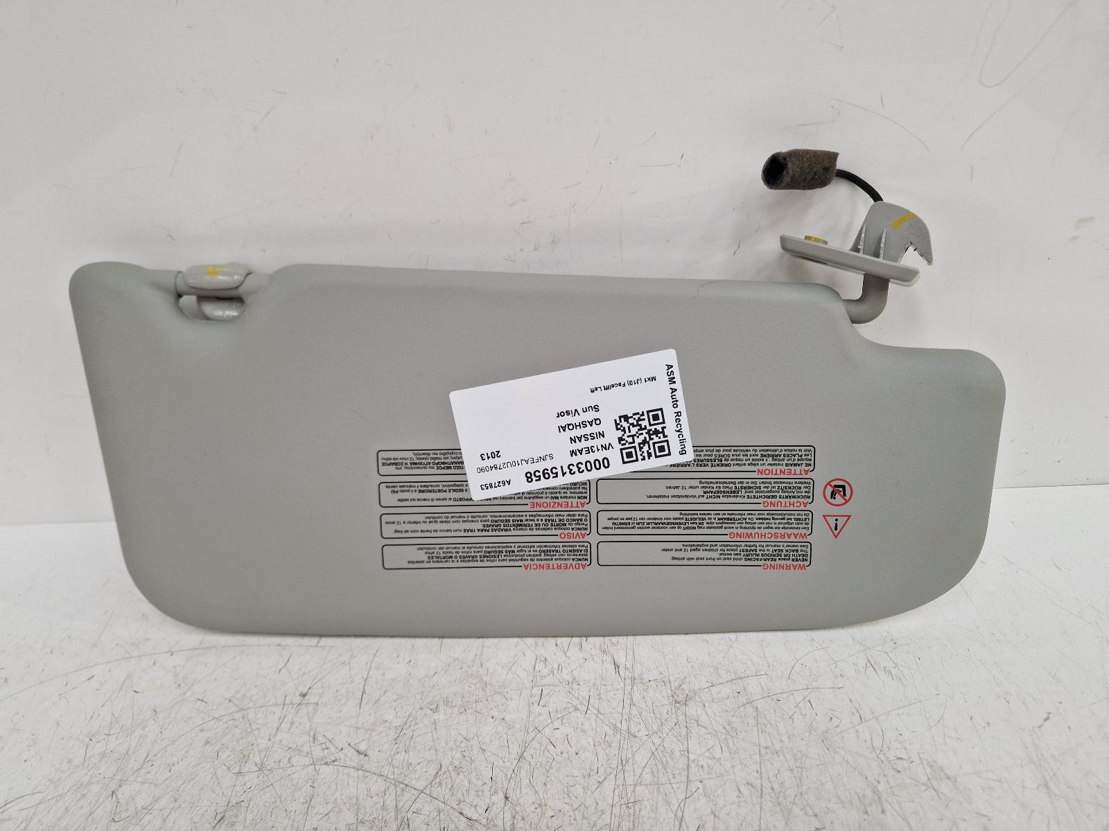 View Auto part Sun visor Nissan Qashqai 2013